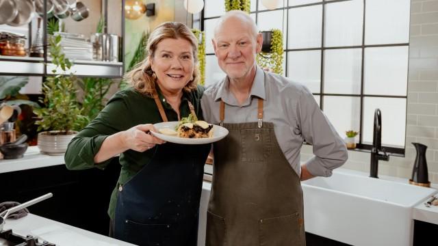 Tarte au boudin, pommes et oignons