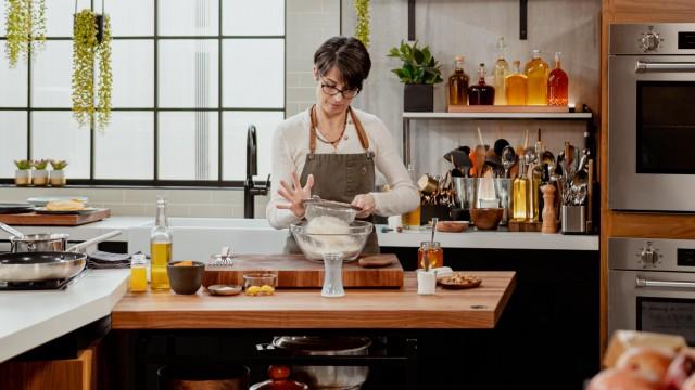 Croquettes patates douces salade de mâche / Pancakes de patates douce fromage de chèvre