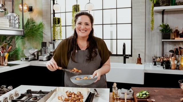 Tartine déesse verte / Bouchées de chou-fleur style shawarma / Haricots de lima marinés