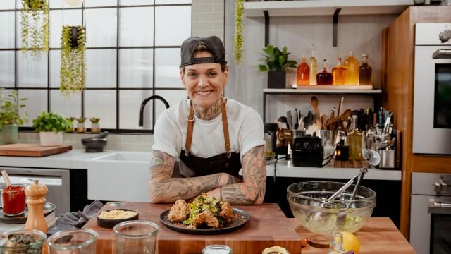 Pleurottes frits style Kentucky / Sauce barbecue style St-Hubert végé