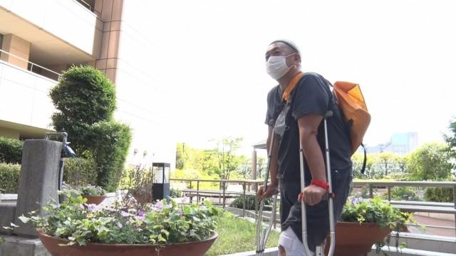 大病院の屋上庭園で