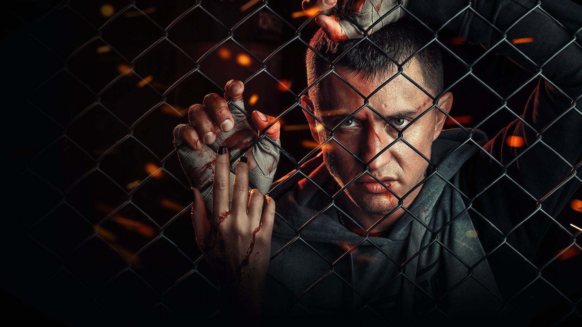 In a cage