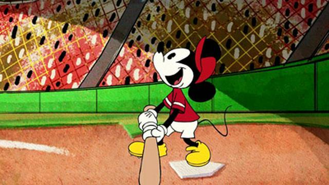 Team Mickey Hits the Baseball Field