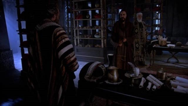 Barrabás avisa a Caifás que no matará a Jesús