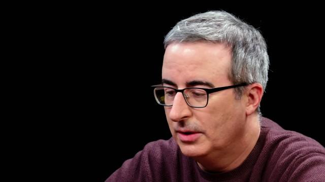 John Oliver Fears For Humanity While Eating Spicy Wings