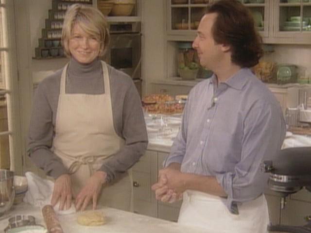 Shrimp and Grit Cakes; Square Pear Peg Tart