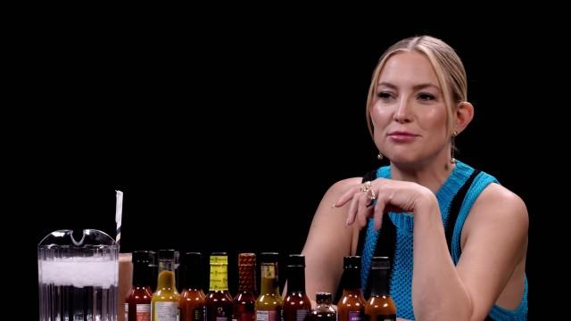 Kate Hudson Stays Positive While Eating Spicy Wings