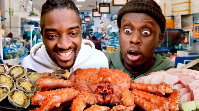British Rappers try GIANT Korean King Crab!!!